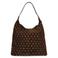 Manfield suede schoudertas met studs donkerbruin