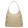 Manfield suede schoudertas met studs beige