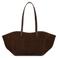 Manfield suede schoudertas donkerbruin