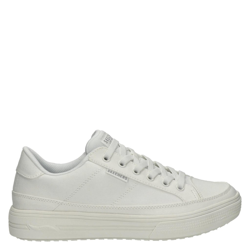 Witte heren Skechers Arch Fit Arcade sneakers van textiel met veters