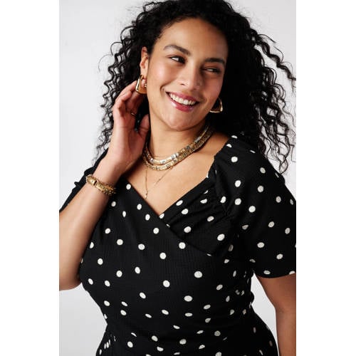 MS Mode jumpsuit met stippen zwart afbeelding