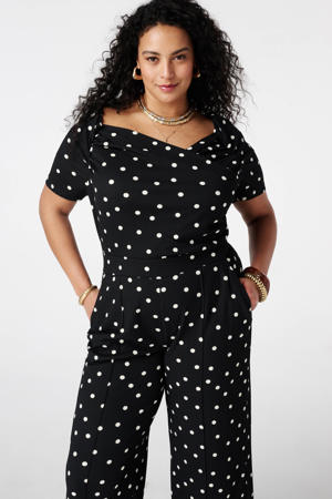 jumpsuit met stippen zwart