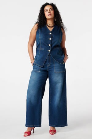 gilet dark blue denim