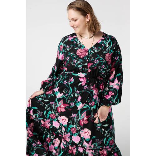 MS Mode gebloemde midi jurk multi afbeelding
