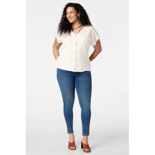 MS Mode bouclé top ecru afbeelding