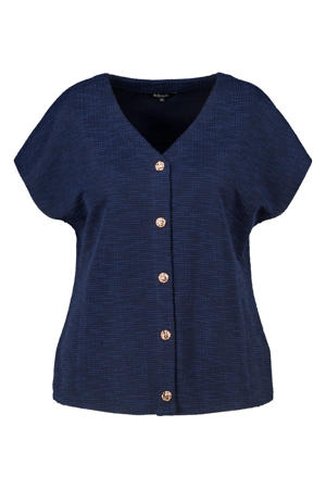 bouclé top donkerblauw