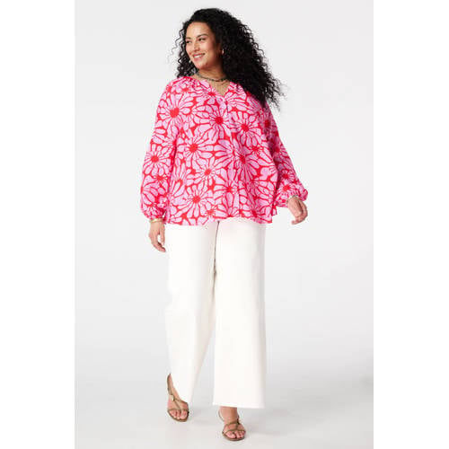 MS Mode gebloemde blouse roze afbeelding