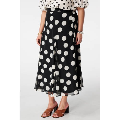 MS Mode midi rok met stippen zwart afbeelding