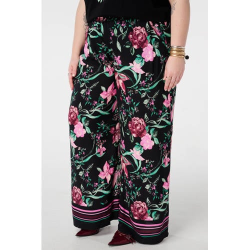 MS Mode wide leg regular waist gebloemde broek multi afbeelding