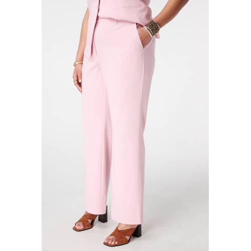 MS Mode slim regular waist pantalon lichtroze afbeelding