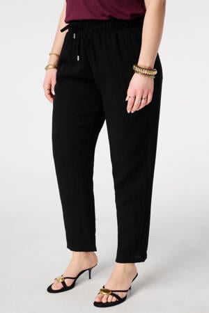 straight regular waist broek zwart