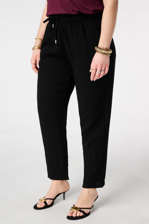 straight regular waist broek zwart