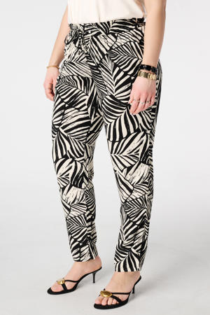 straight regular waist broek zwart