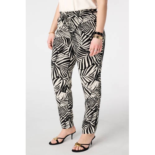 MS Mode straight regular waist broek zwart afbeelding