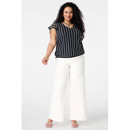 MS Mode top blauw met pailletten afbeelding