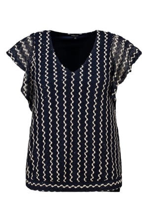 top blauw met pailletten