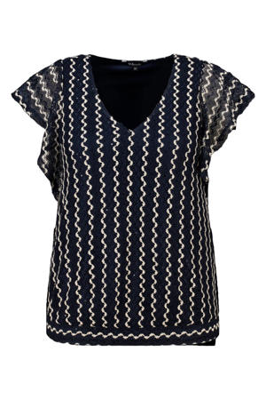 top blauw met pailletten