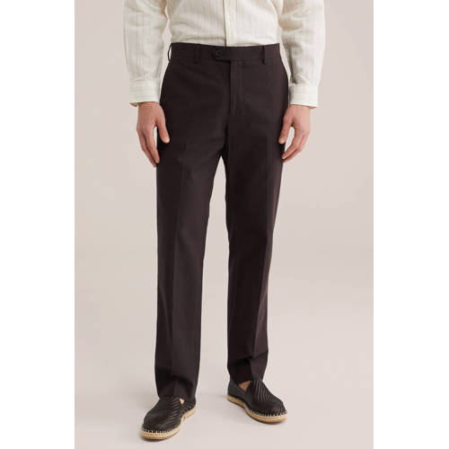 WE Fashion regular pantalon donkerbruin afbeelding