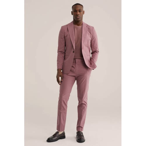 WE Fashion regular pantalon met linnen roze afbeelding