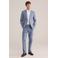 WE Fashion regular pantalon met linnen blauw