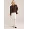 WE Fashion T-shirt met linnen bruin
