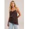 WE Fashion mouwloze top bruin