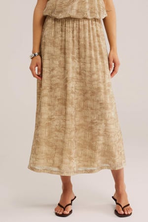 midi rok beige