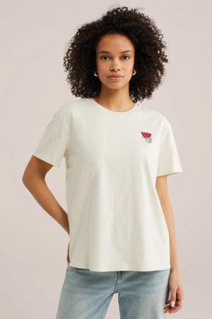 T-shirt met backprint ecru