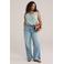 WE Fashion Curve top grijsblauw