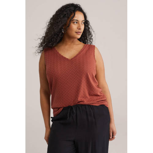 WE Fashion top roodbruin afbeelding