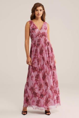 midi jurk roze
