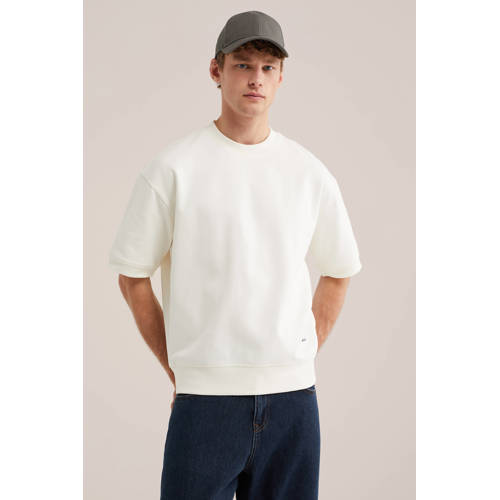 WE Fashion oversized T-shirt ecru afbeelding
