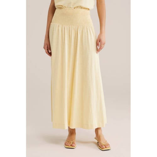 WE Fashion midi rok lichtgeel afbeelding