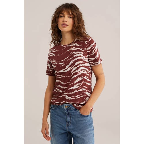 WE Fashion T-shirt donkerrood afbeelding