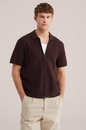 vest gebreid donkerbruin