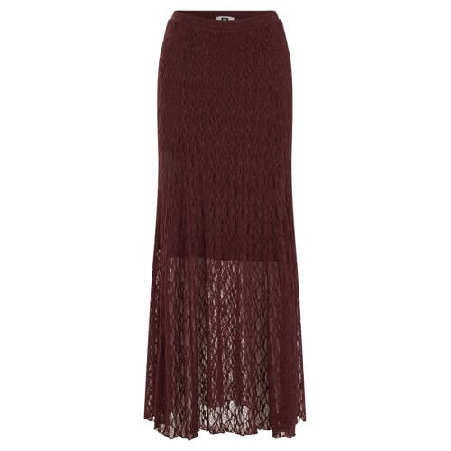 WE Fashion kanten midi rok rood afbeelding