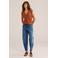 WE Fashion T-shirt met linnen roodbruin