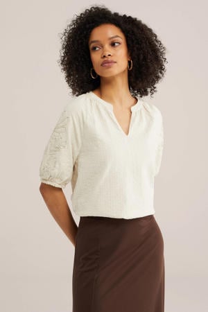 top ecru broderie