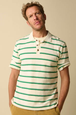 regular gestreepte T-shirt gebreid groen