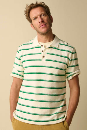 regular gestreepte T-shirt gebreid groen