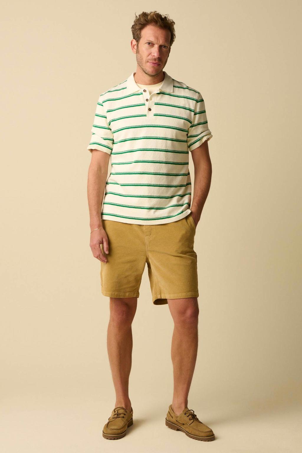 Sissy-Boy regular gestreepte T-shirt gebreid groen