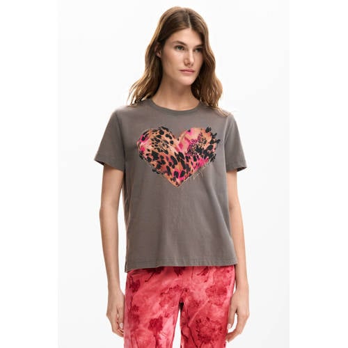 Desigual T-shirt lichtgrijs afbeelding