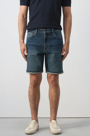denim slim short donkerblauw