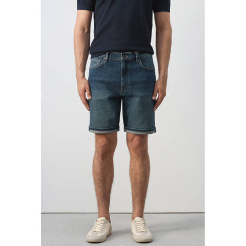 Mango Man denim slim short donkerblauw afbeelding