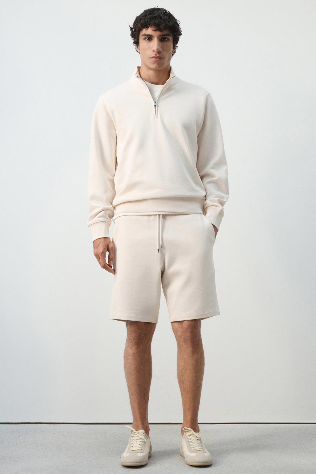 Mango Man regular sweatshort beige