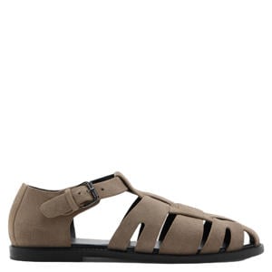 suede sandalen lichtbeige