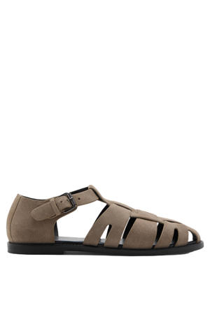suede sandalen lichtbeige