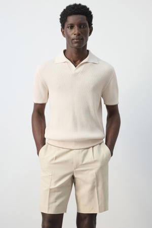 regular polo ecru gebreid