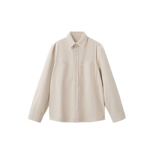 Mango Man overshirt ecru afbeelding