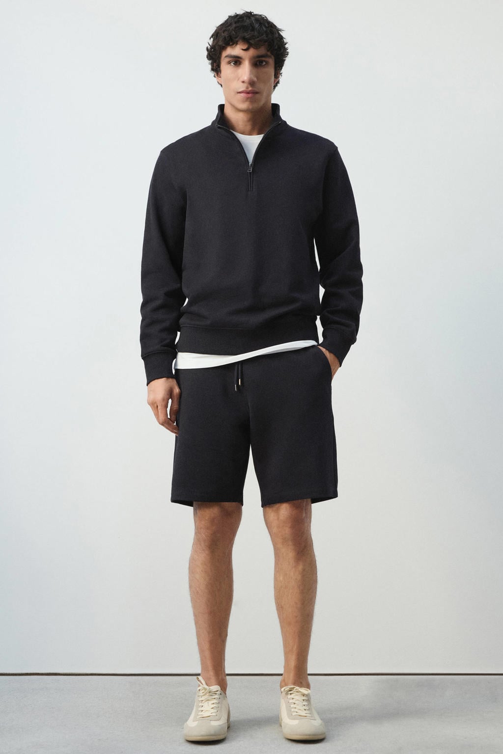Mango Man regular sweatshort donkerblauw